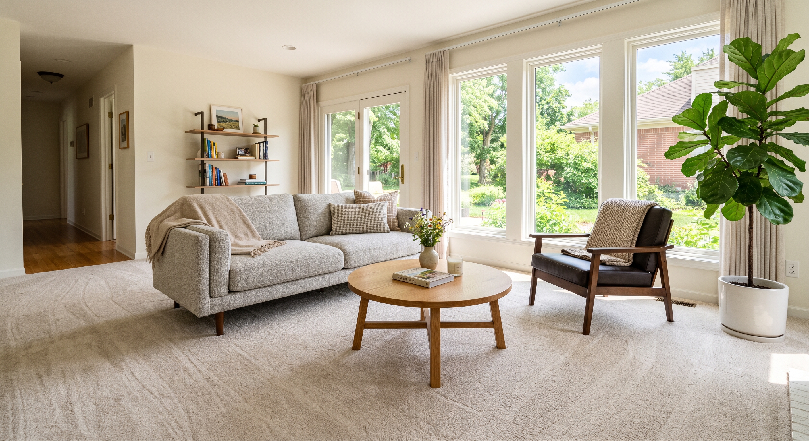 Freshly Cleaned Living Room Carpet